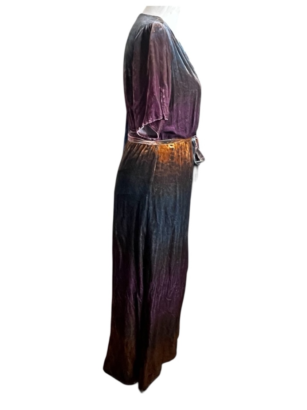 Johnny Was Ombre Cheetah Velvet Wrap Dress Women’s Small Boho Evening Glam - Picture 4 of 8